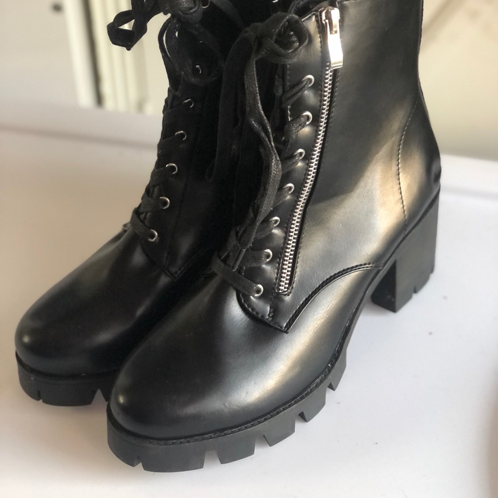 NWT Nasty Gal Chunky Heel Combat Boots